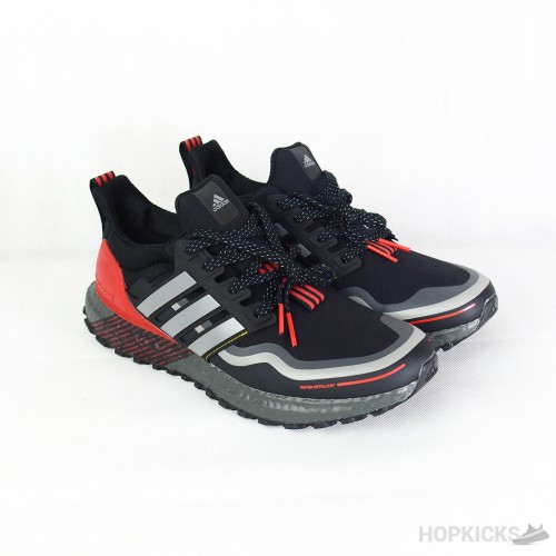 ultra boost core black scarlet